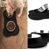 Stainless Steel Dog Bowl with Mat